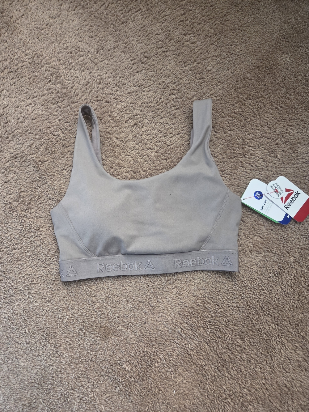 Reebok Women’s Taupe Sports Bra - Seamless Support